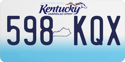 KY license plate 598KQX