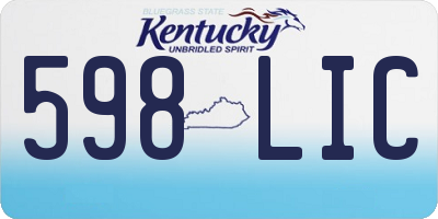 KY license plate 598LIC