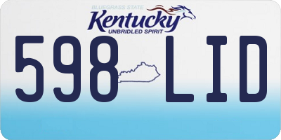 KY license plate 598LID