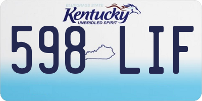 KY license plate 598LIF