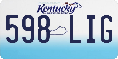 KY license plate 598LIG