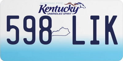 KY license plate 598LIK