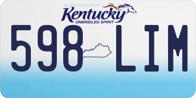 KY license plate 598LIM