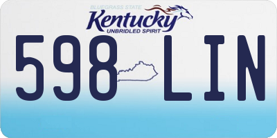 KY license plate 598LIN