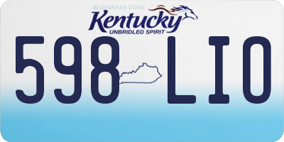 KY license plate 598LIO