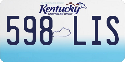 KY license plate 598LIS