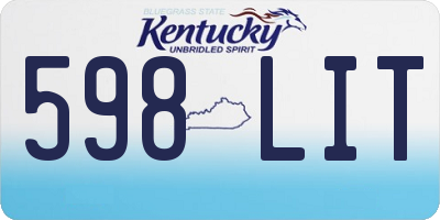 KY license plate 598LIT