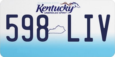 KY license plate 598LIV