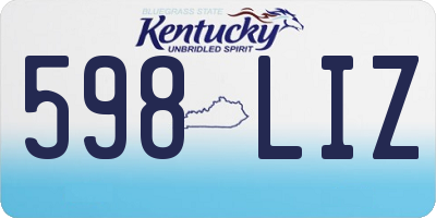 KY license plate 598LIZ