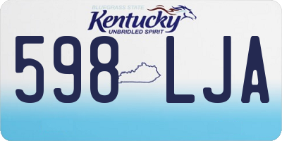 KY license plate 598LJA