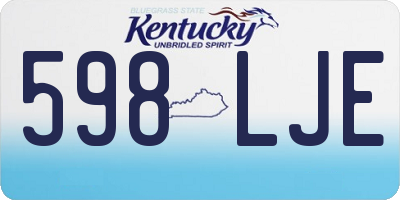 KY license plate 598LJE