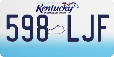 KY license plate 598LJF