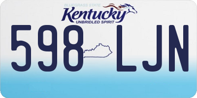 KY license plate 598LJN