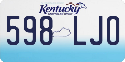 KY license plate 598LJO