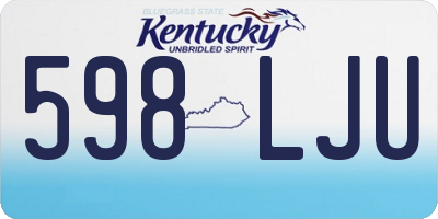 KY license plate 598LJU