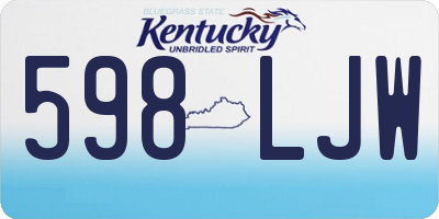 KY license plate 598LJW