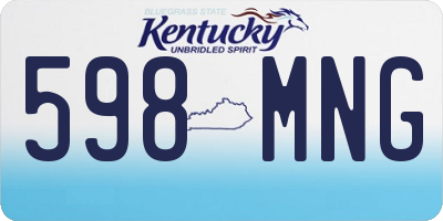 KY license plate 598MNG