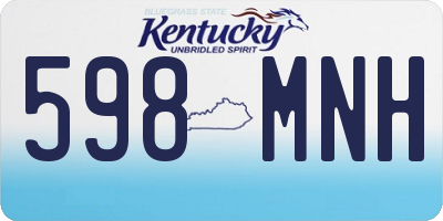 KY license plate 598MNH