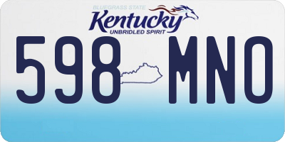 KY license plate 598MNO