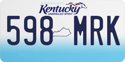 KY license plate 598MRK