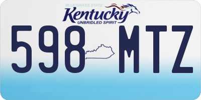 KY license plate 598MTZ