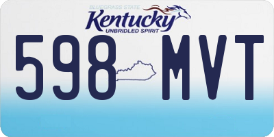 KY license plate 598MVT