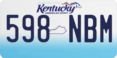 KY license plate 598NBM