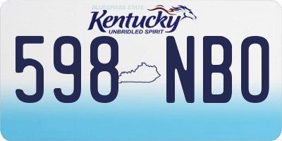 KY license plate 598NBO
