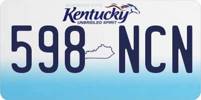 KY license plate 598NCN