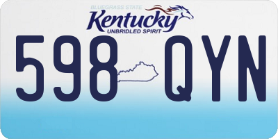 KY license plate 598QYN