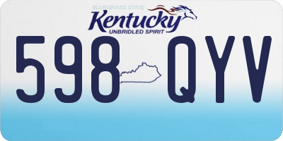 KY license plate 598QYV