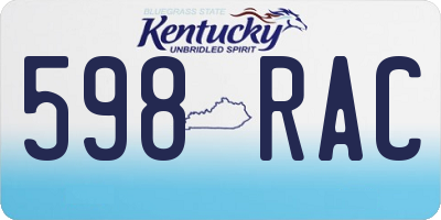 KY license plate 598RAC