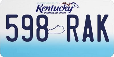 KY license plate 598RAK