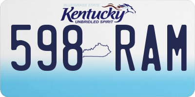 KY license plate 598RAM
