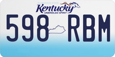 KY license plate 598RBM
