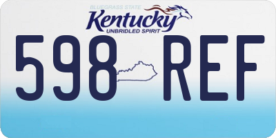 KY license plate 598REF