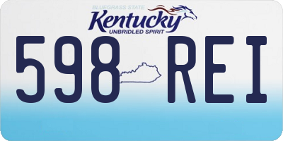 KY license plate 598REI