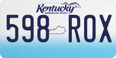 KY license plate 598ROX