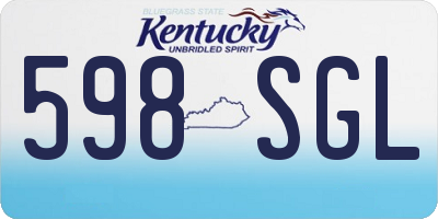 KY license plate 598SGL