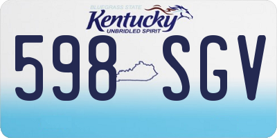 KY license plate 598SGV