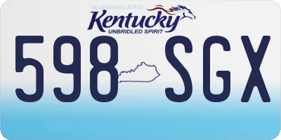KY license plate 598SGX