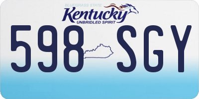 KY license plate 598SGY