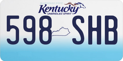 KY license plate 598SHB