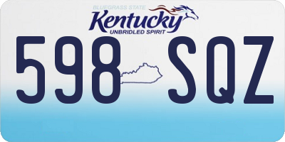 KY license plate 598SQZ