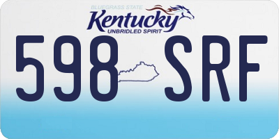 KY license plate 598SRF