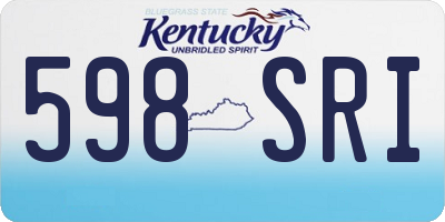 KY license plate 598SRI