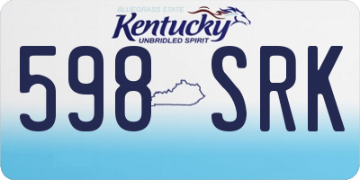 KY license plate 598SRK