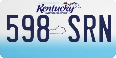 KY license plate 598SRN
