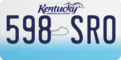 KY license plate 598SRO