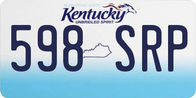 KY license plate 598SRP